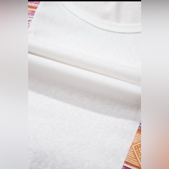 Bohemian White and Orange Tunic Top - Picture 11 of 15